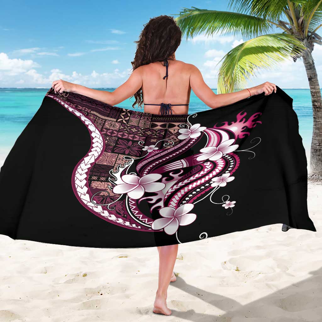 Samoa Siapo Tribal Pattern Sarong Violet Polynesian Plumeria Tapa Motif LT9 - Polynesian Pride