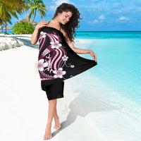 Samoa Siapo Tribal Pattern Sarong Violet Polynesian Plumeria Tapa Motif LT9 - Polynesian Pride