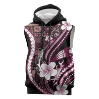 Samoa Siapo Tribal Pattern Sleeveless Hoodie Violet Polynesian Plumeria Tapa Motif LT9 Violet - Polynesian Pride
