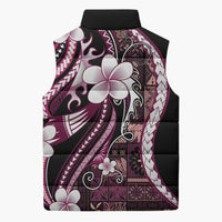 Samoa Siapo Tribal Pattern Sleeveless Puffer Jacket Violet Polynesian Plumeria Tapa Motif LT9 - Polynesian Pride