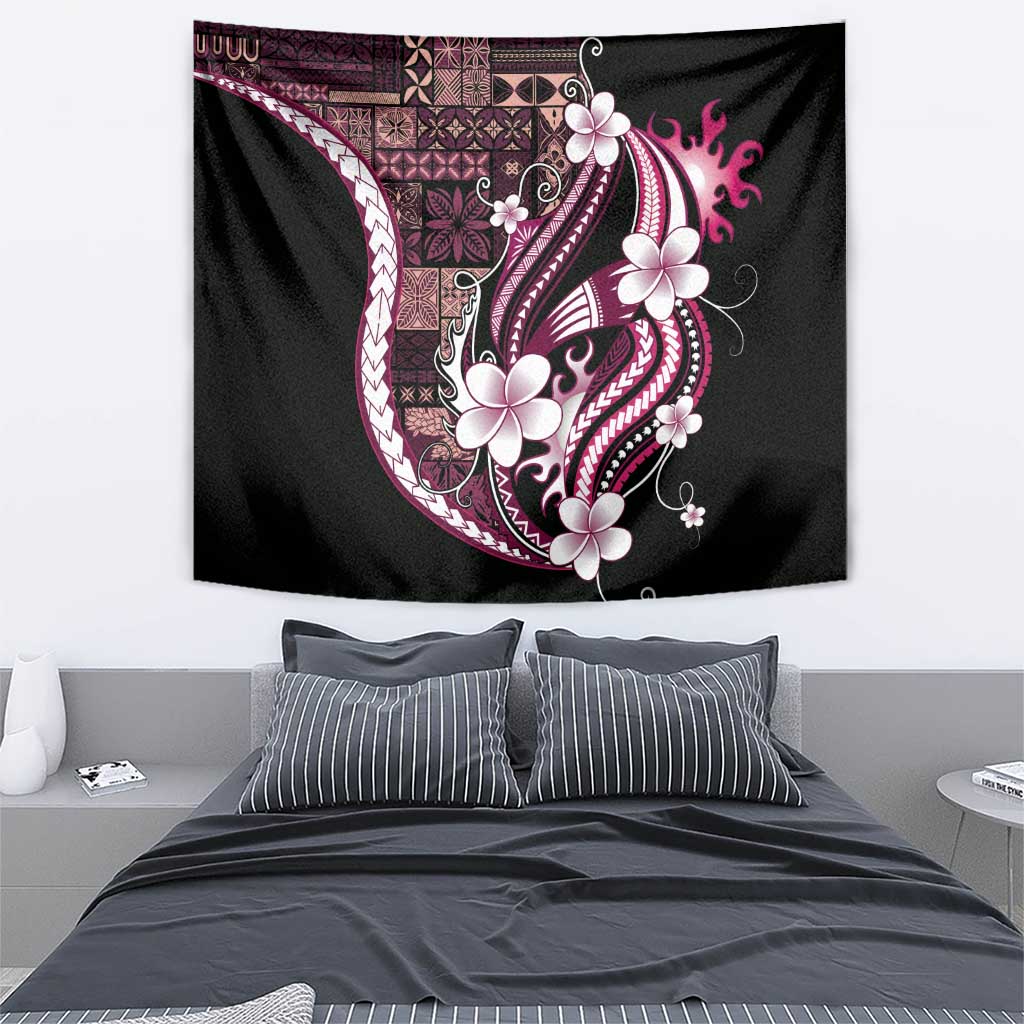 Samoa Siapo Tribal Pattern Tapestry Violet Polynesian Plumeria Tapa Motif
