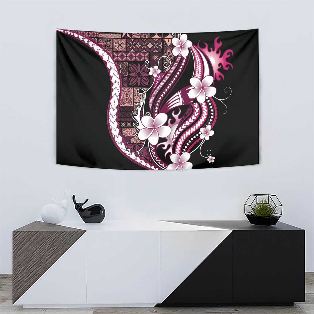 Samoa Siapo Tribal Pattern Tapestry Violet Polynesian Plumeria Tapa Motif