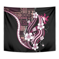 Samoa Siapo Tribal Pattern Tapestry Violet Polynesian Plumeria Tapa Motif