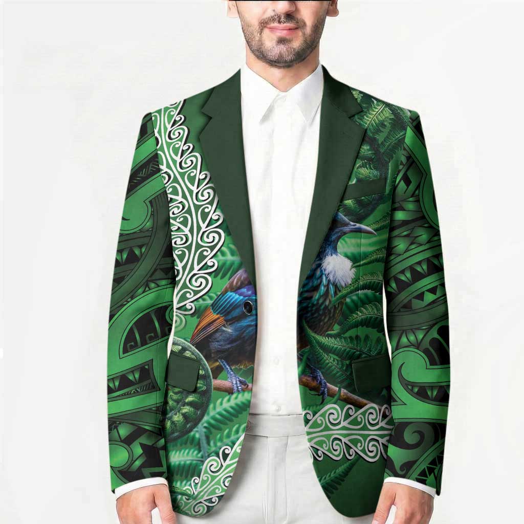 Tui Bird Koru Silver Fern Aotearoa Blazer