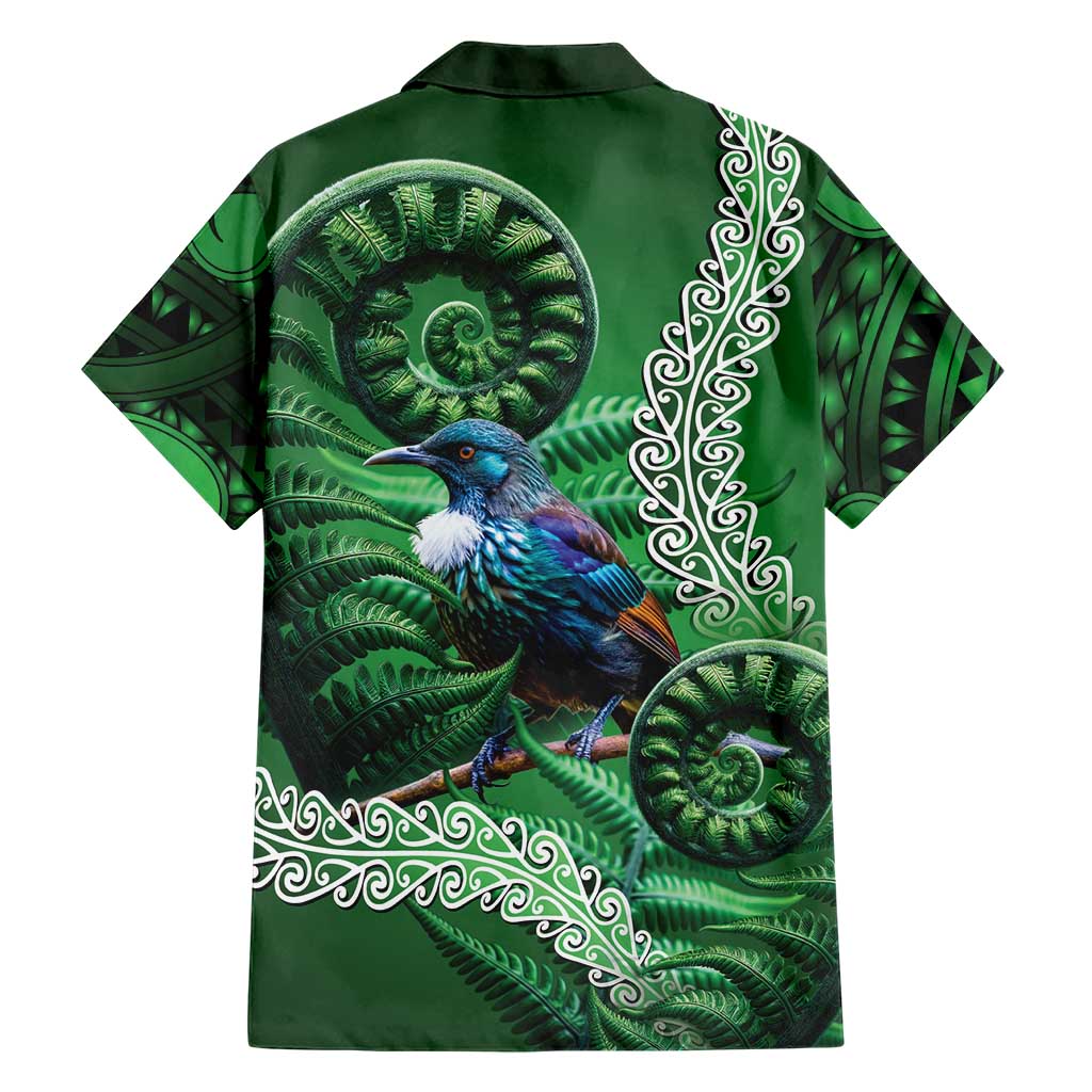 Tui Bird Koru Silver Fern Aotearoa Family Matching Long Sleeve Bodycon Dress and Hawaiian Shirt