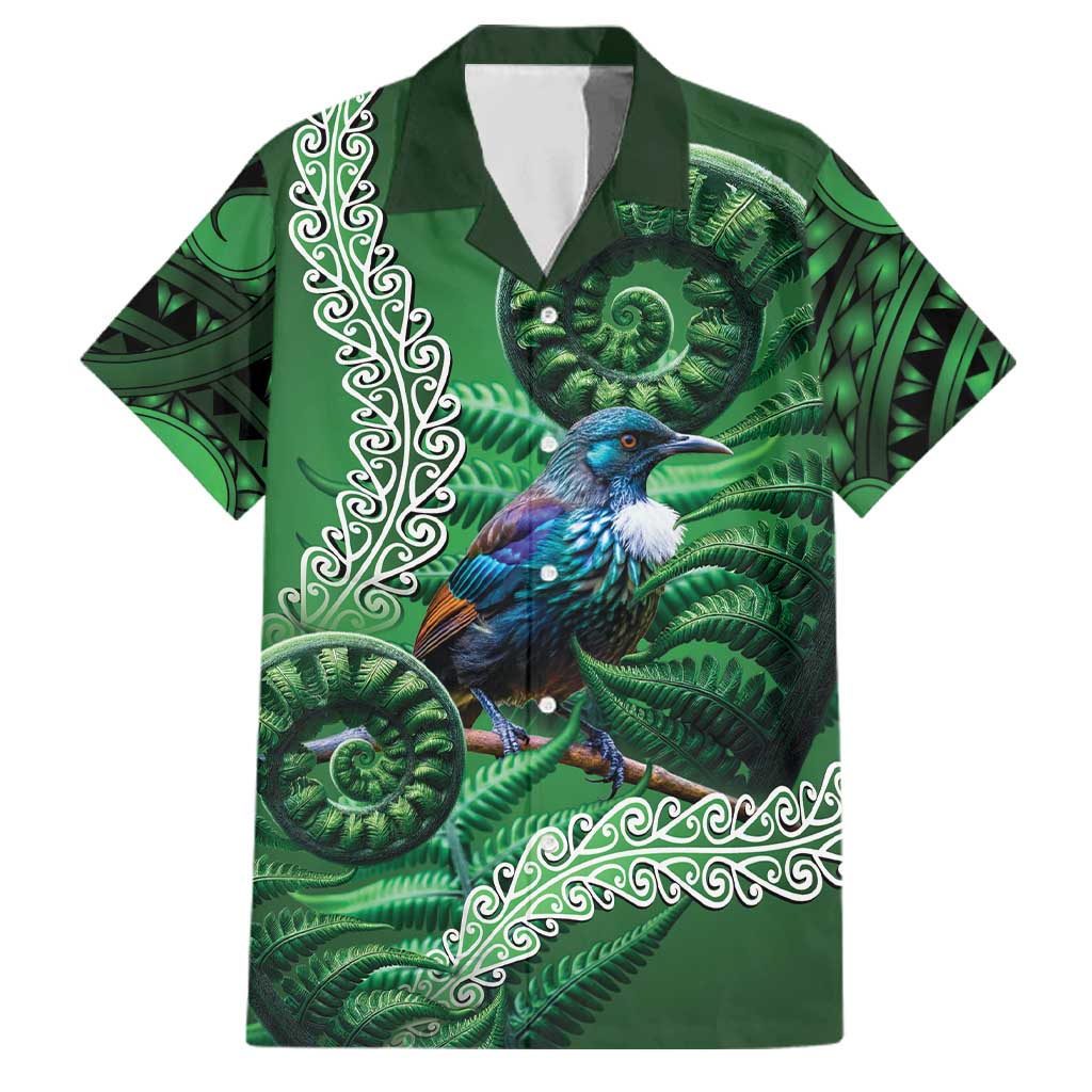 Tui Bird Koru Silver Fern Aotearoa Family Matching Summer Maxi Dress and Hawaiian Shirt