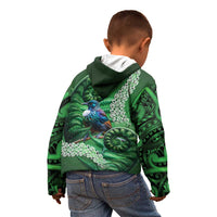 Tui Bird Koru Silver Fern Aotearoa Kid Hoodie