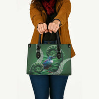 Tui Bird Koru Silver Fern Aotearoa Leather Bag
