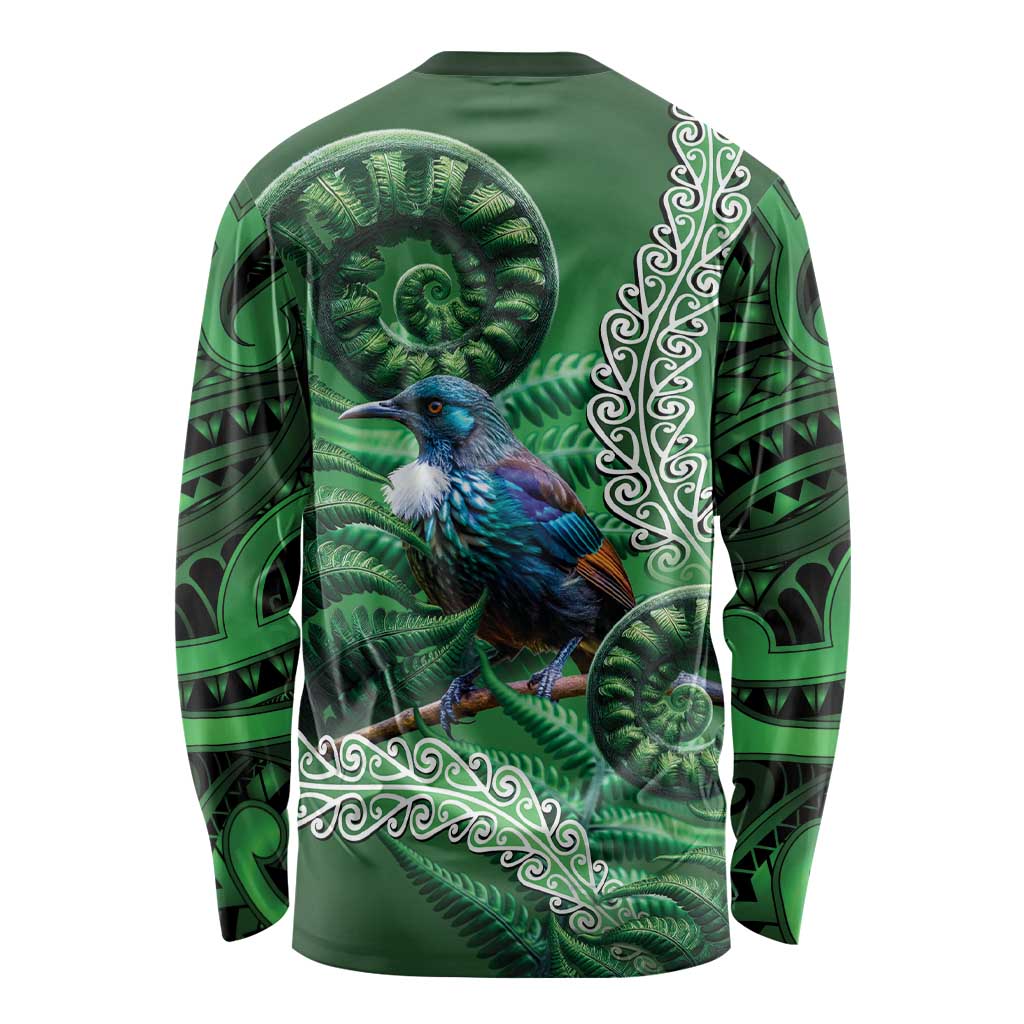 Tui Bird Koru Silver Fern Aotearoa Long Sleeve Shirt