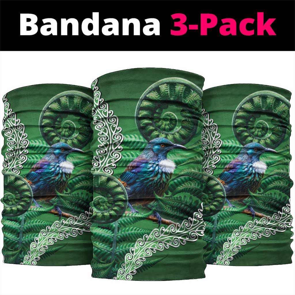 Tui Bird Koru Silver Fern Aotearoa Neck Gaiter