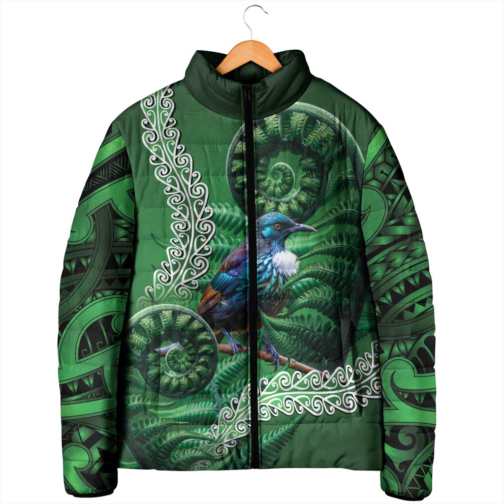 Tui Bird Koru Silver Fern Aotearoa Padded Jacket