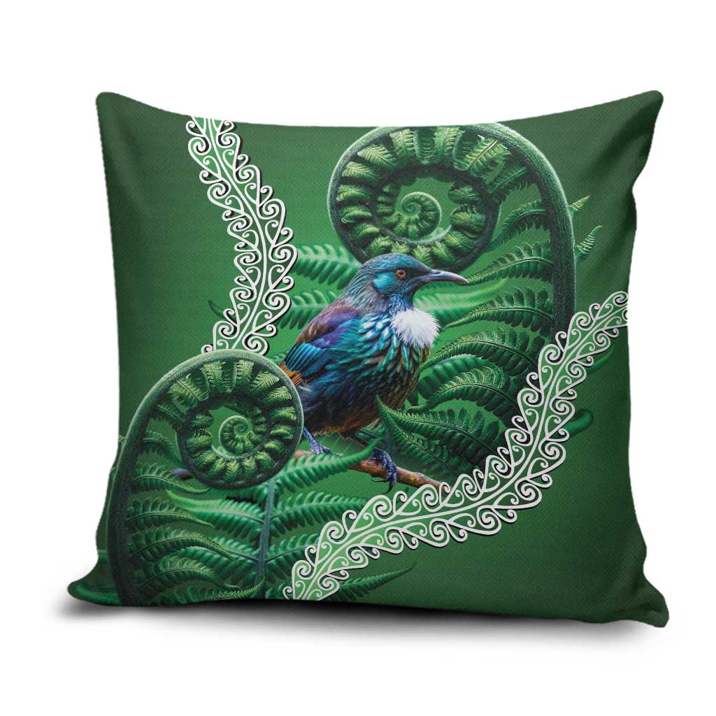 Tui Bird Koru Silver Fern Aotearoa Pillow Cover