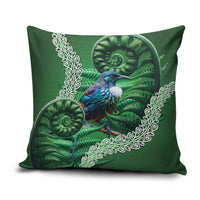 Tui Bird Koru Silver Fern Aotearoa Pillow Cover