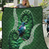 Tui Bird Koru Silver Fern Aotearoa Quilt LT9 Green - Polynesian Pride