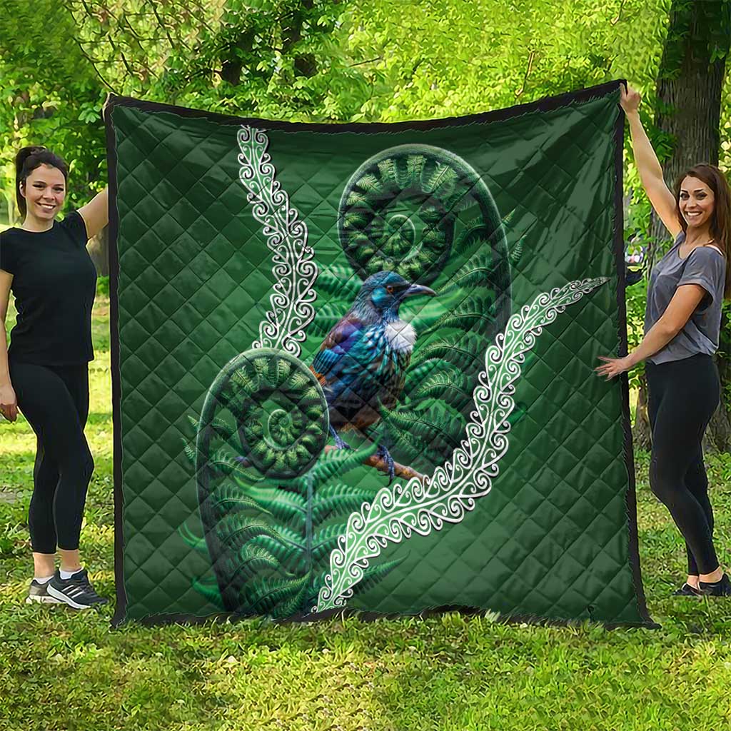 Tui Bird Koru Silver Fern Aotearoa Quilt LT9 - Polynesian Pride
