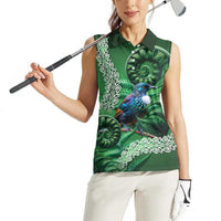 Tui Bird Koru Silver Fern Aotearoa Women Sleeveless Polo Shirt