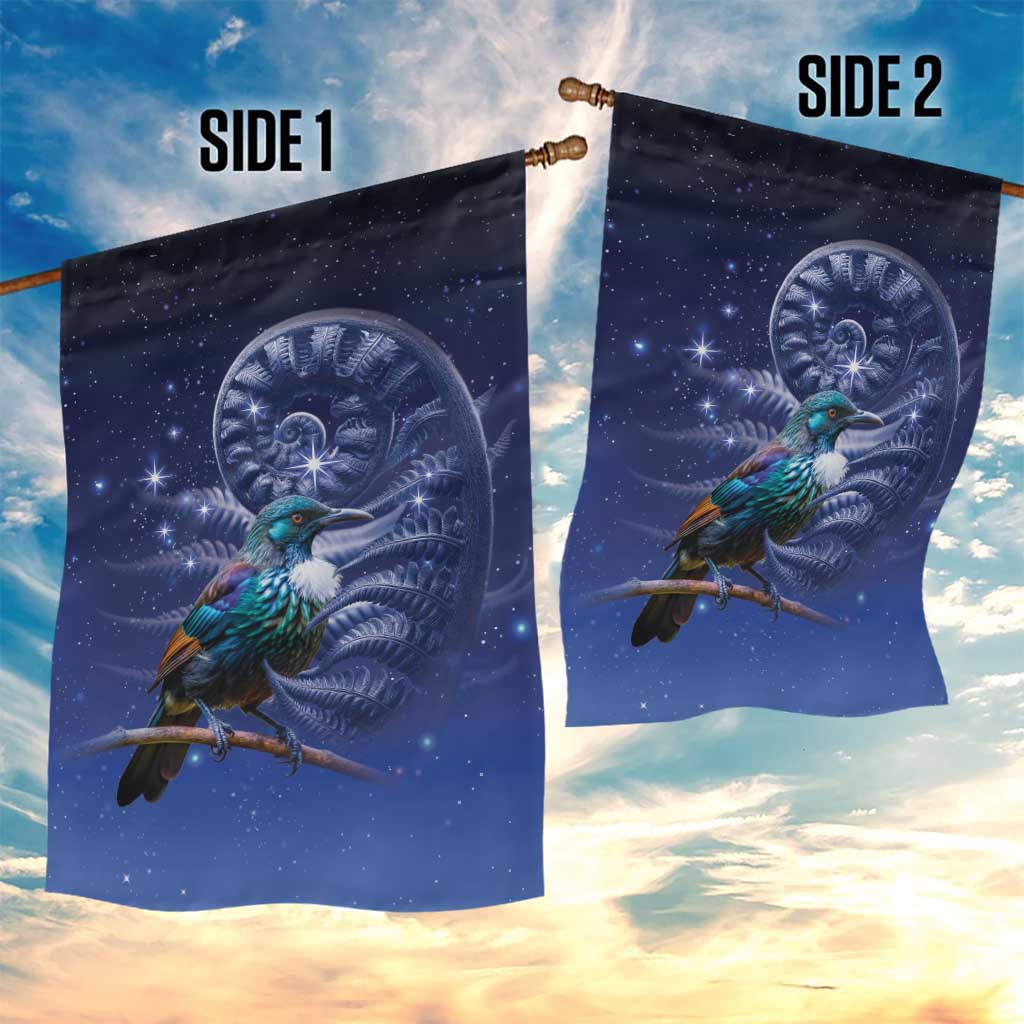 Tui Bird Matariki Galaxy Garden Flag Koru Silver Fern Aotearoa