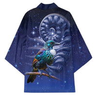 Tui Bird Matariki Galaxy Kimono Koru Silver Fern Aotearoa