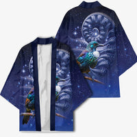 Tui Bird Matariki Galaxy Kimono Koru Silver Fern Aotearoa