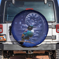 Tui Bird Matariki Galaxy Spare Tire Cover Koru Silver Fern Aotearoa