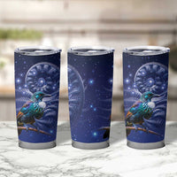 Tui Bird Matariki Galaxy Tumbler Cup Koru Silver Fern Aotearoa