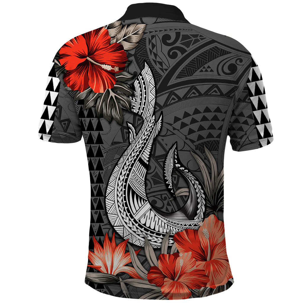Hawaii Fish Hook Polo Shirt Polynesian Vintage Vibes LT9 - Polynesian Pride