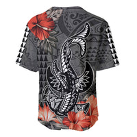 Hawaii Hammerhead Shark Baseball Jersey Polynesian Vintage Vibes LT9 - Polynesian Pride