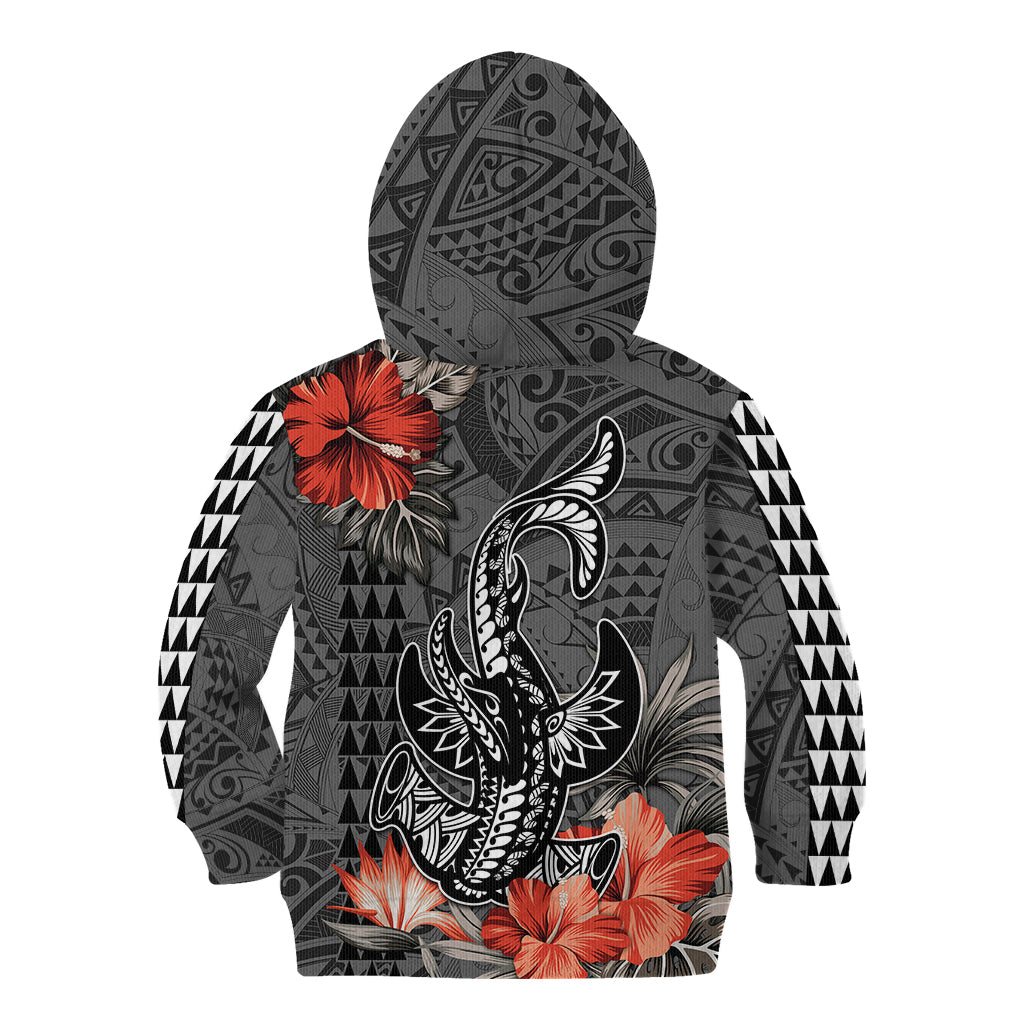 Hawaii Hammerhead Shark Kid Hoodie Polynesian Vintage Vibes LT9 - Polynesian Pride