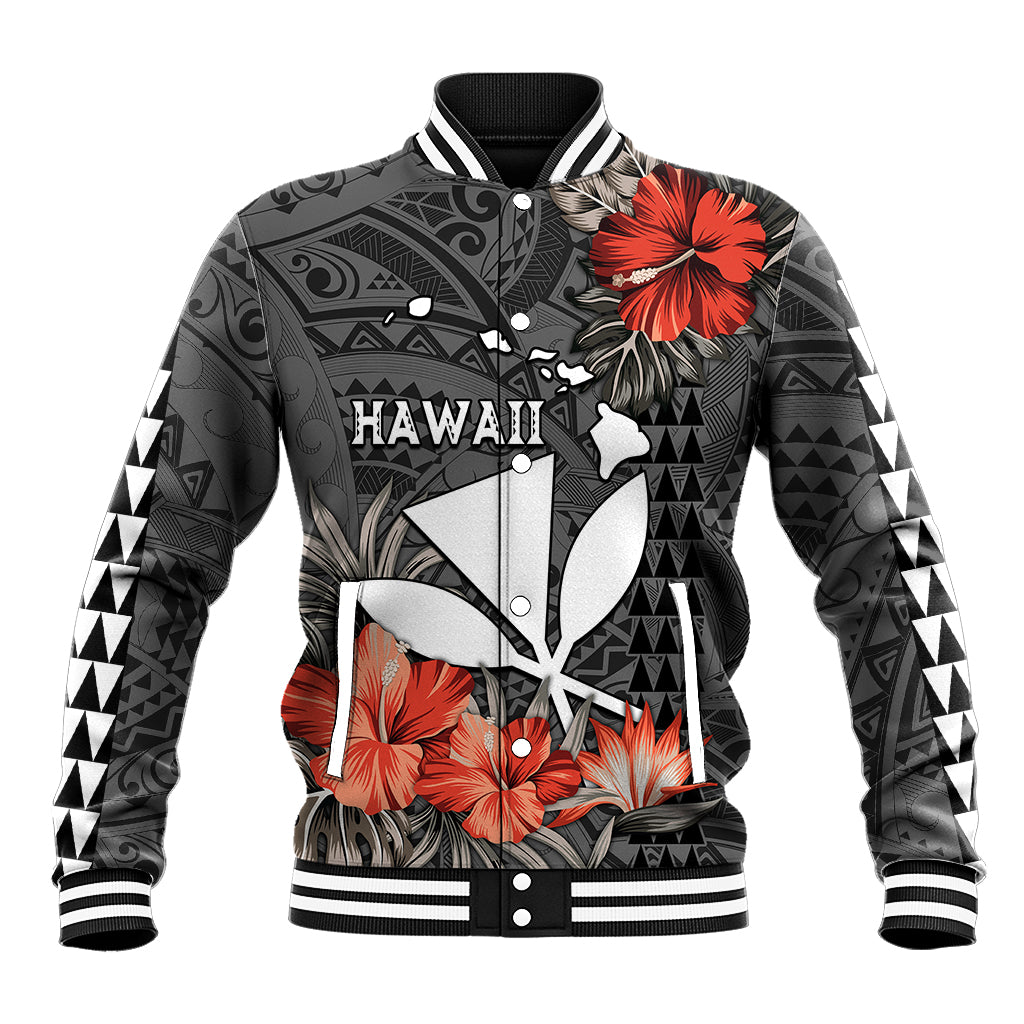Hawaii Kanaka Maoli Baseball Jacket Polynesian Vintage Vibes LT9 Unisex Black - Polynesian Pride