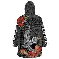 Hawaii Shark Tattoo Wearable Blanket Hoodie Polynesian Vintage Vibes LT9 - Polynesian Pride