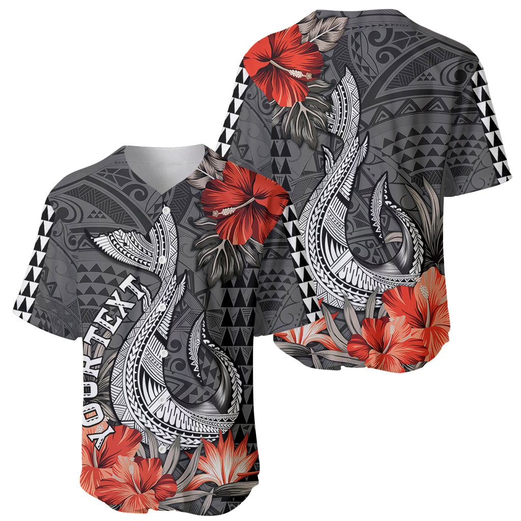 Personalised Hawaii Fish Hook Baseball Jersey Polynesian Vintage Vibes LT9 - Polynesian Pride