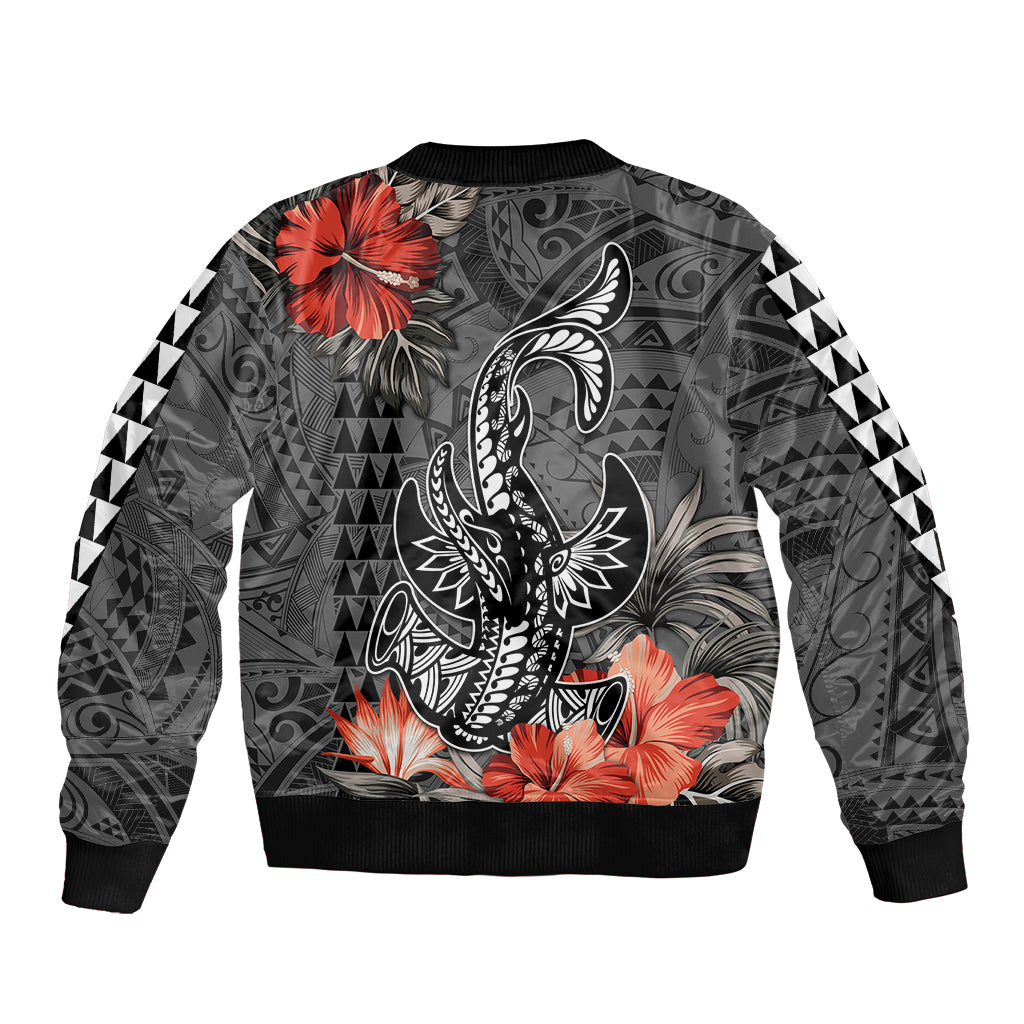 Personalised Hawaii Hammerhead Shark Bomber Jacket Polynesian Vintage Vibes LT9 - Polynesian Pride