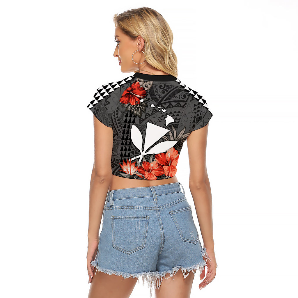 Personalised Hawaii Kanaka Maoli Raglan Cropped T Shirt Polynesian Vintage Vibes LT9 - Polynesian Pride