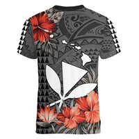 Personalised Hawaii Kanaka Maoli Women V Neck T Shirt Polynesian Vintage Vibes LT9 - Polynesian Pride