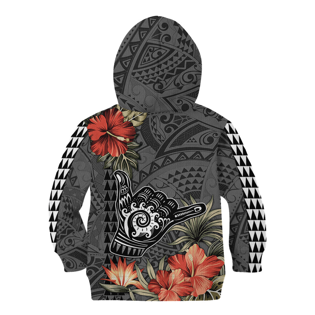 Personalised Hawaii Shaka Surf Hand Sign Kid Hoodie Polynesian Vintage Vibes LT9 - Polynesian Pride