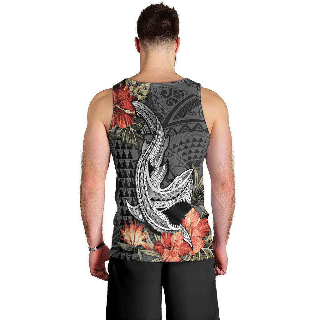 Personalised Hawaii Shark Tattoo Men Tank Top Polynesian Vintage Vibes LT9 - Polynesian Pride