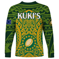 Cook Islands Rugby Long Sleeve Shirt Kukis Athletic Style LT9 - Polynesian Pride