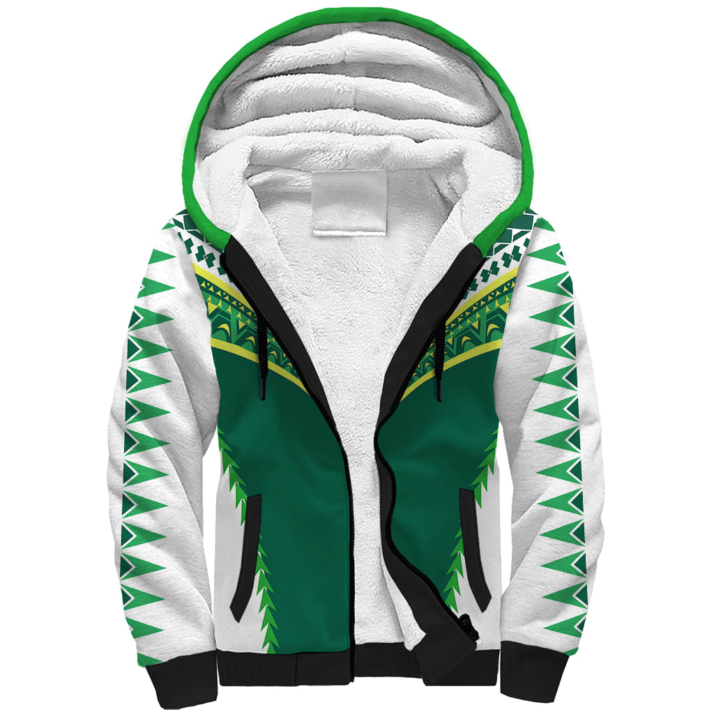Polynesian Pride Cook Islands Rugby Sherpa Hoodie No1 LT9 Unisex Green - Polynesian Pride