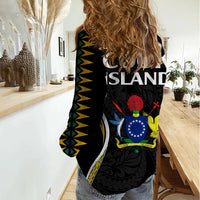 Polynesian Pride Cook Islands Women Casual Shirt Tribal Wave Style LT9 - Polynesian Pride