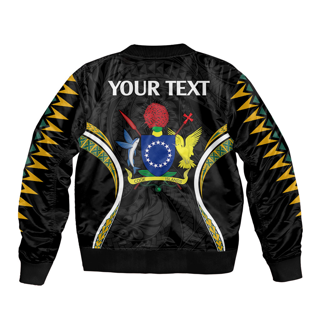 Personalised Polynesian Pride Cook Islands Bomber Jacket Tribal Wave Style LT9 - Polynesian Pride