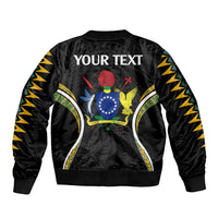 Personalised Polynesian Pride Cook Islands Bomber Jacket Tribal Wave Style LT9 - Polynesian Pride