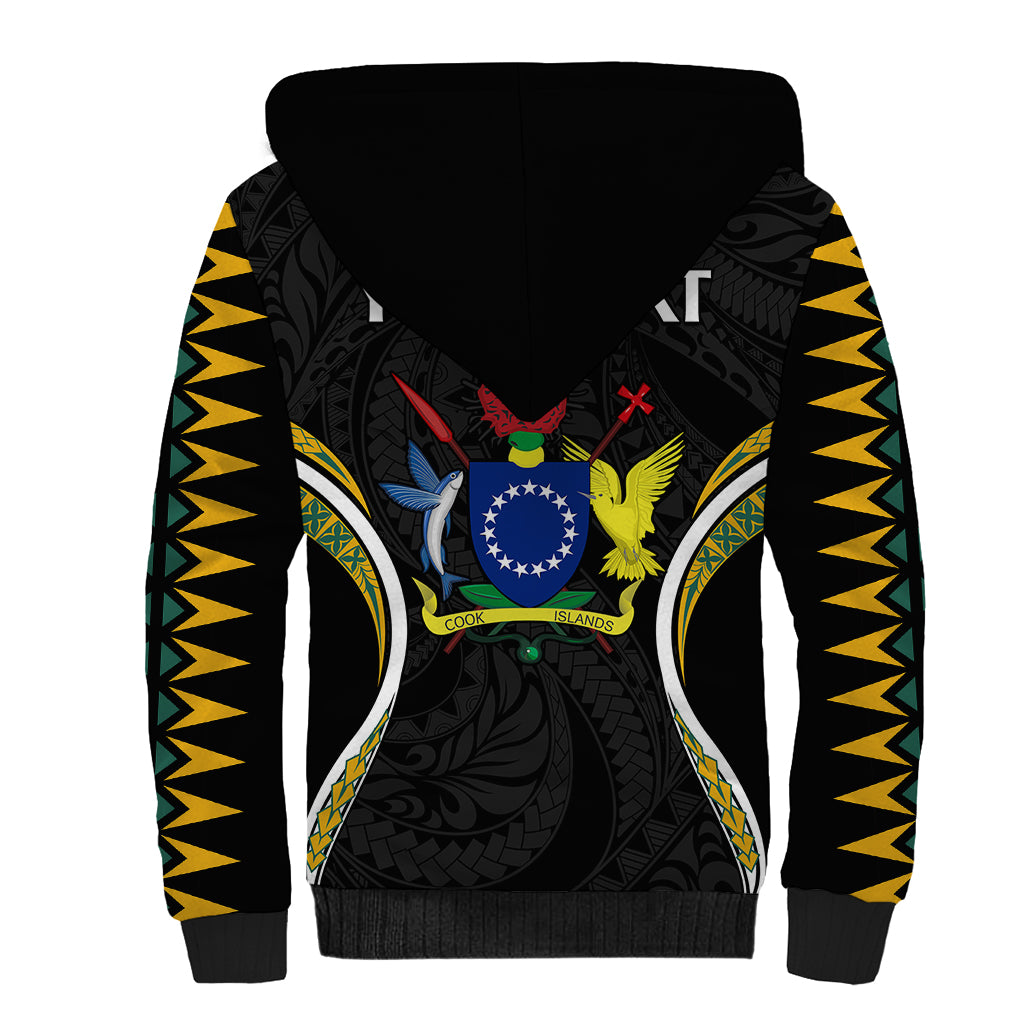 Personalised Polynesian Pride Cook Islands Sherpa Hoodie Tribal Wave Style LT9 - Polynesian Pride