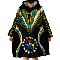Personalised Polynesian Pride Cook Islands Wearable Blanket Hoodie Tribal Wave Style LT9 - Polynesian Pride