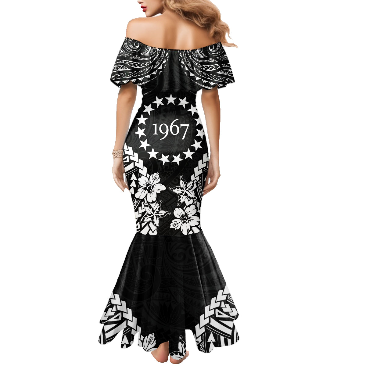 Cook Islands Ra o te Ui Ariki Est 1967 Family Matching Mermaid Dress and Hawaiian Shirt