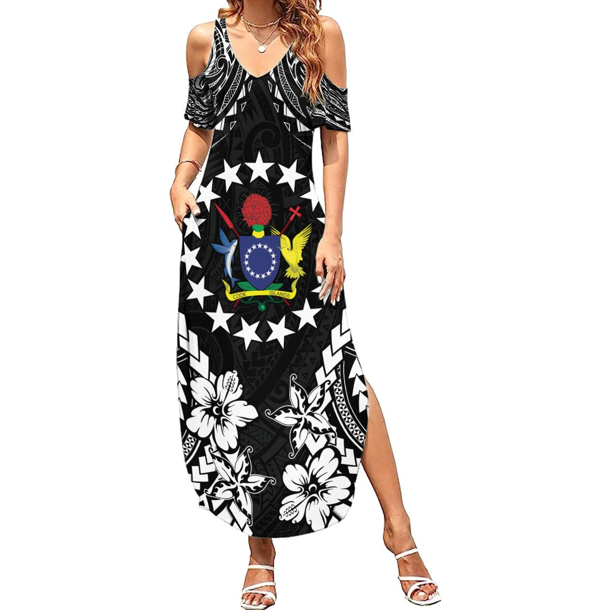 Cook Islands Ra o te Ui Ariki Est 1967 Summer Maxi Dress