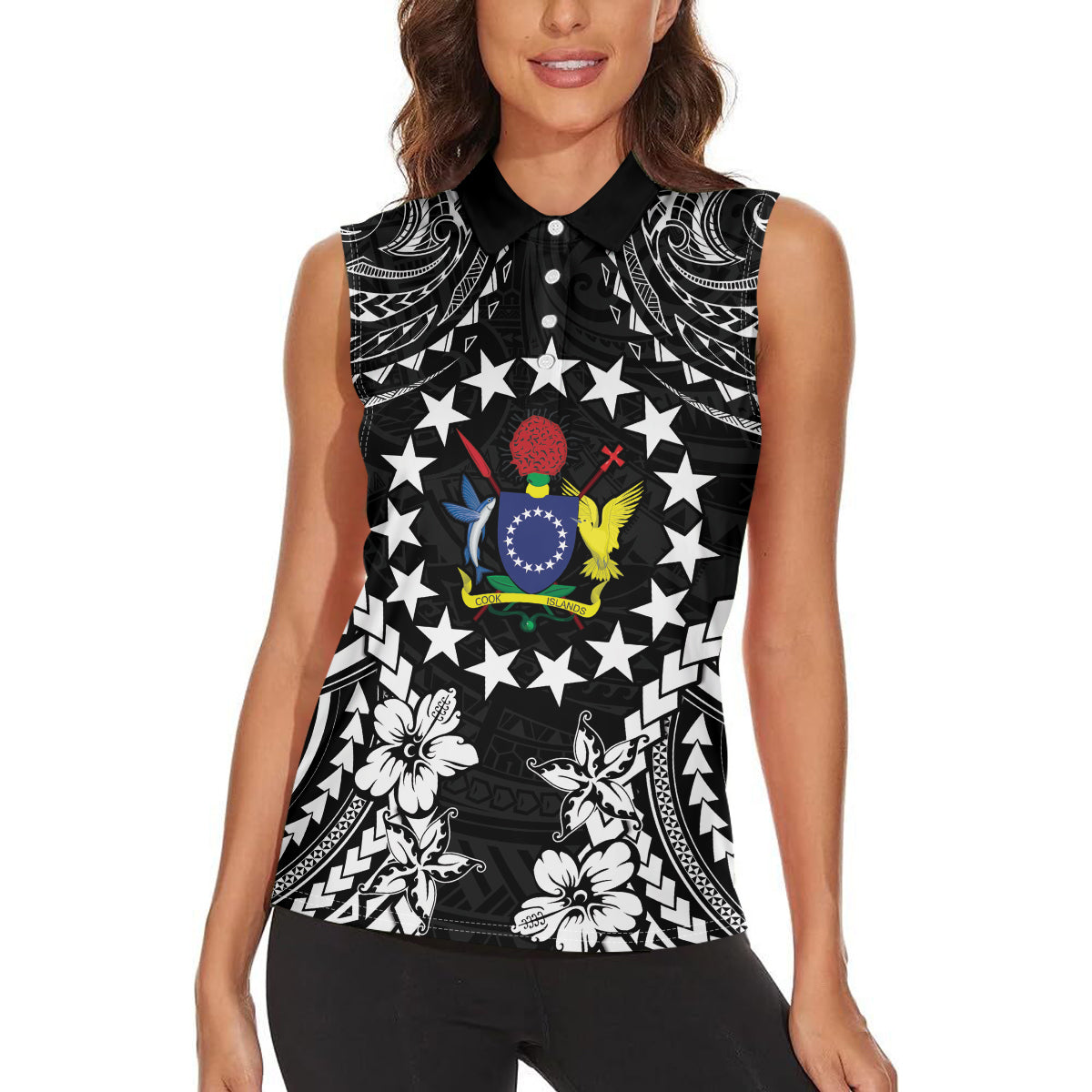 Cook Islands Ra o te Ui Ariki Est 1967 Women Sleeveless Polo Shirt