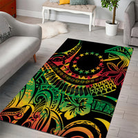 Cook Islands 15 Stars Area Rug Kuki Airani Polynesian Tribal Wave Tattoo