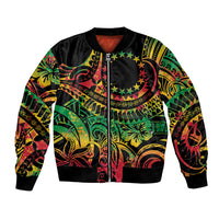 Cook Islands 15 Stars Bomber Jacket Kuki Airani Polynesian Tribal Wave Tattoo