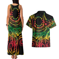Cook Islands 15 Stars Couples Matching Tank Maxi Dress and Hawaiian Shirt Kuki Airani Polynesian Tribal Wave Tattoo LT9 - Polynesian Pride