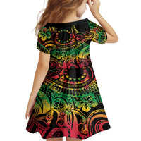 Cook Islands 15 Stars Family Matching Tank Maxi Dress and Hawaiian Shirt Kuki Airani Polynesian Tribal Wave Tattoo